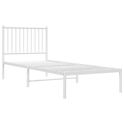 vidaXL Metal Bed Frame without Mattress with Headboard White 80x200cm 3