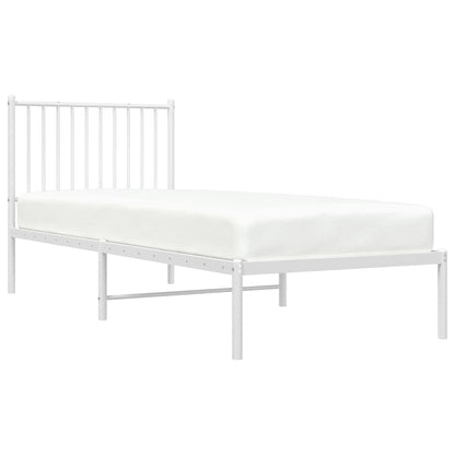 vidaXL Metal Bed Frame without Mattress with Headboard White 80x200cm 4