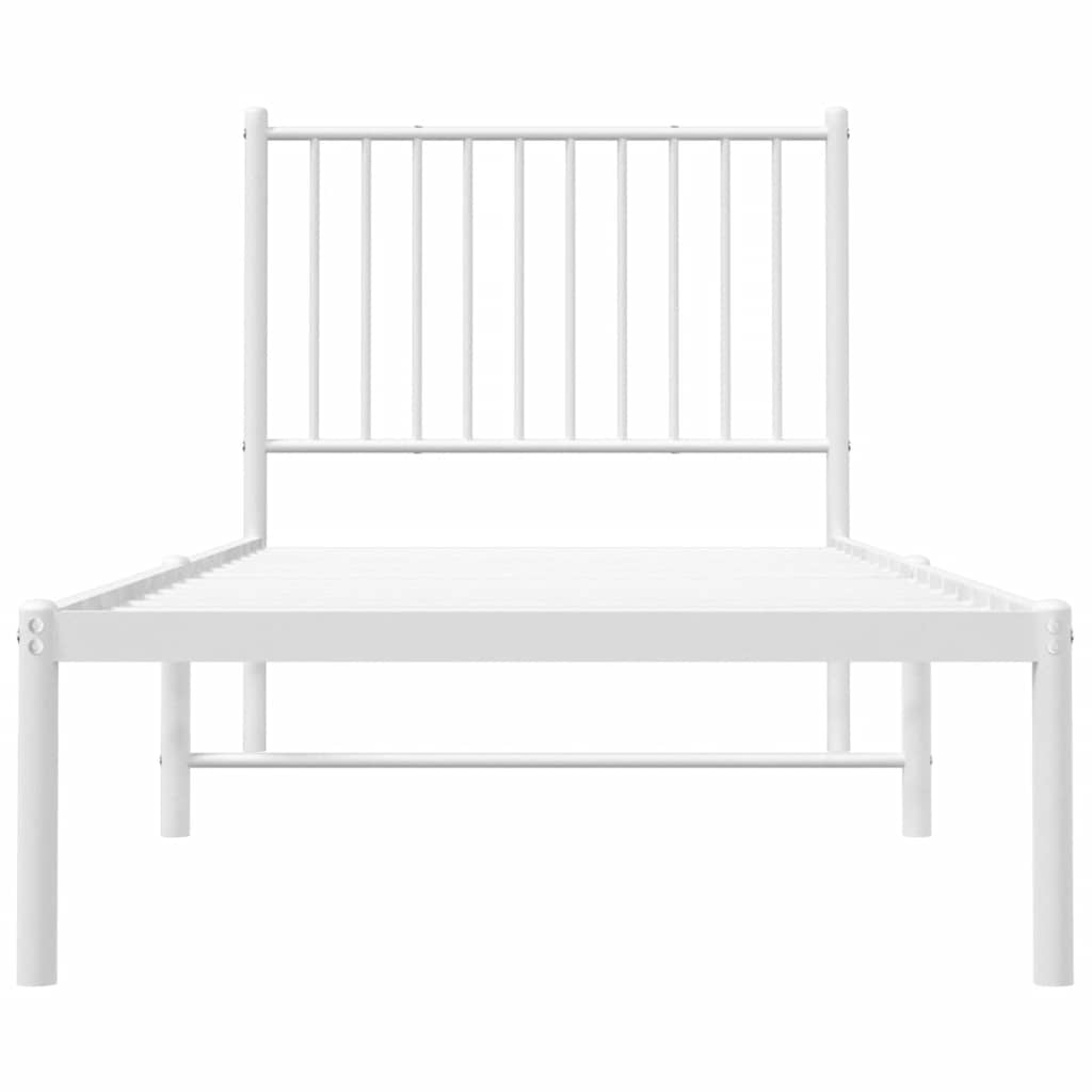 vidaXL Metal Bed Frame without Mattress with Headboard White 80x200cm 5