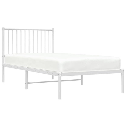 vidaXL Metal Bed Frame without Mattress with Headboard White 90x190cm 4