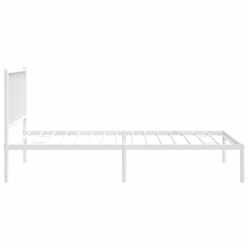 vidaXL Metal Bed Frame without Mattress with Headboard White 90x190cm 6