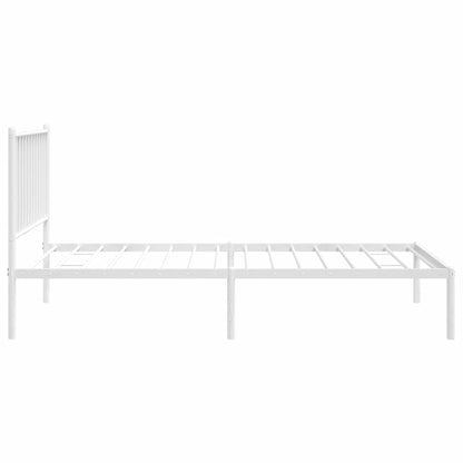 vidaXL Metal Bed Frame without Mattress with Headboard White 90x190cm 6