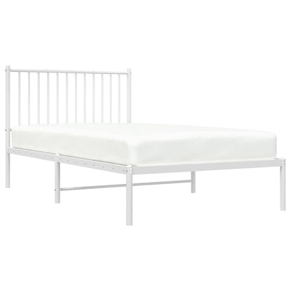 vidaXL Metal Bed Frame without Mattress with Headboard White 100x190cm 5