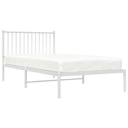 vidaXL Metal Bed Frame without Mattress with Headboard White 100x200cm 5