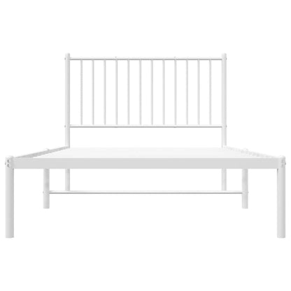 vidaXL Metal Bed Frame without Mattress with Headboard White 100x200cm 6