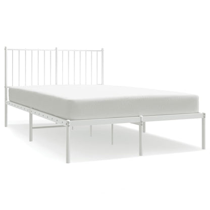 vidaXL Metal Bed Frame without Mattress with Headboard White 120x190cm 2
