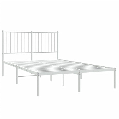 vidaXL Metal Bed Frame without Mattress with Headboard White 120x190cm 3