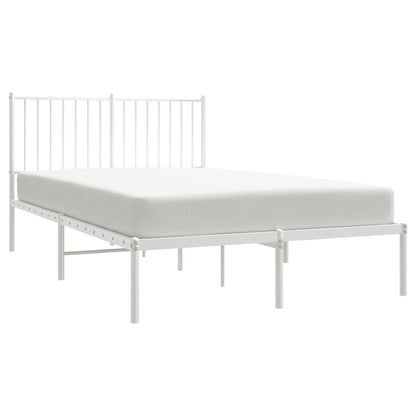 vidaXL Metal Bed Frame without Mattress with Headboard White 120x190cm 4