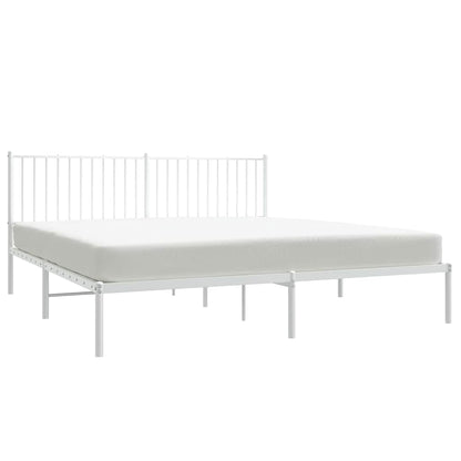 vidaXL Metal Bed Frame without Mattress with Headboard White 183x213cm 6