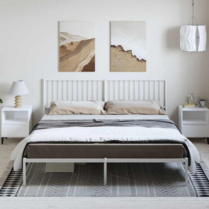 vidaXL Metal Bed Frame without Mattress with Headboard White 183x213cm 1