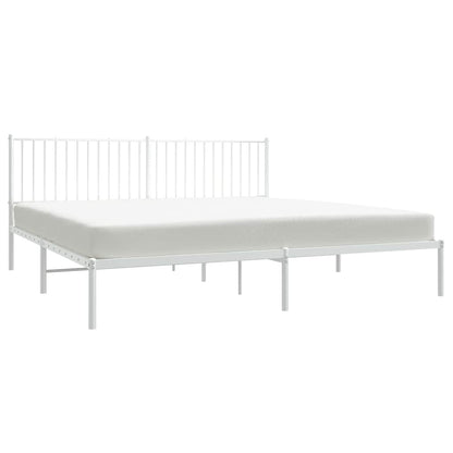 vidaXL Metal Bed Frame without Mattress with Headboard White 193x203cm 6