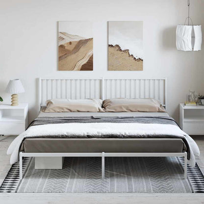 vidaXL Metal Bed Frame without Mattress with Headboard White 193x203cm 1