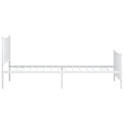 vidaXL Metal Bed Frame without Mattress with Footboard White 107x203cm 6