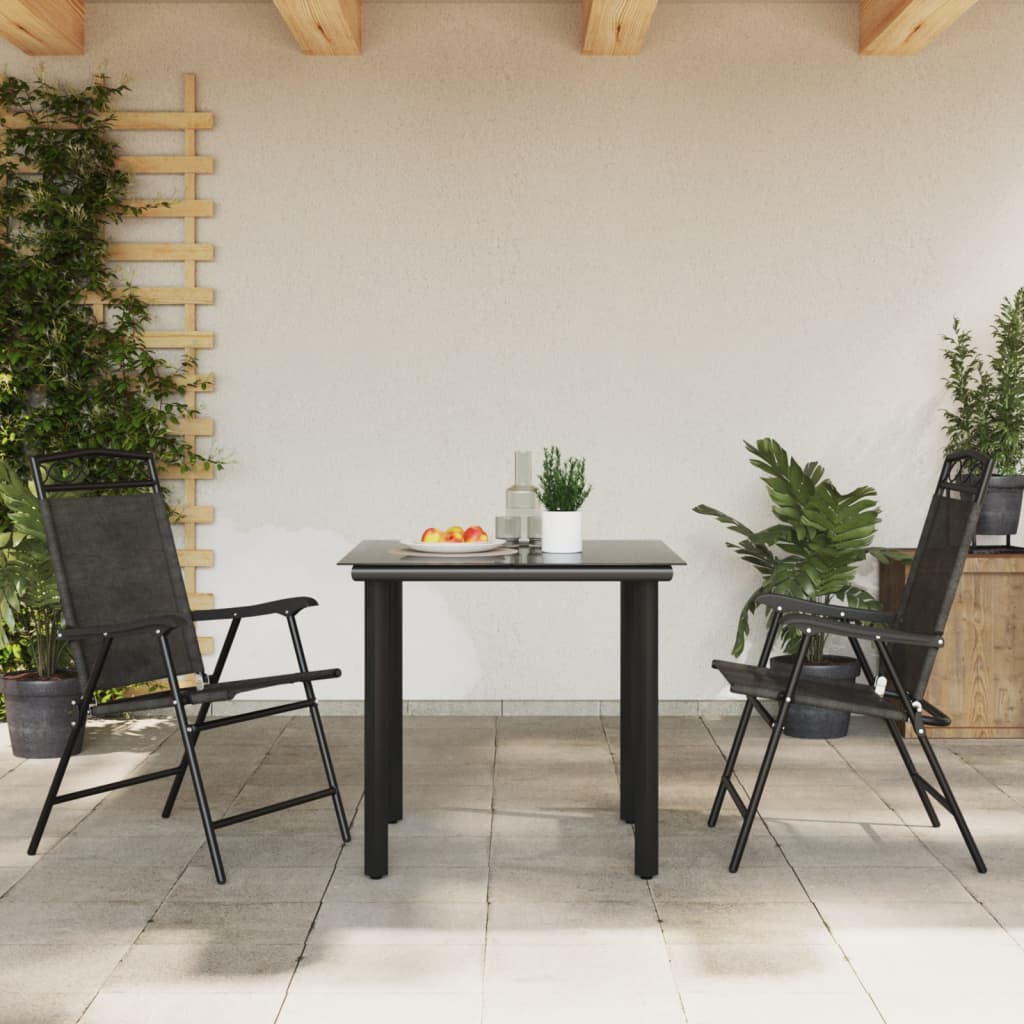 vidaXL Folding Chairs 2 pcs Melange Grey Steel and Textilene 3