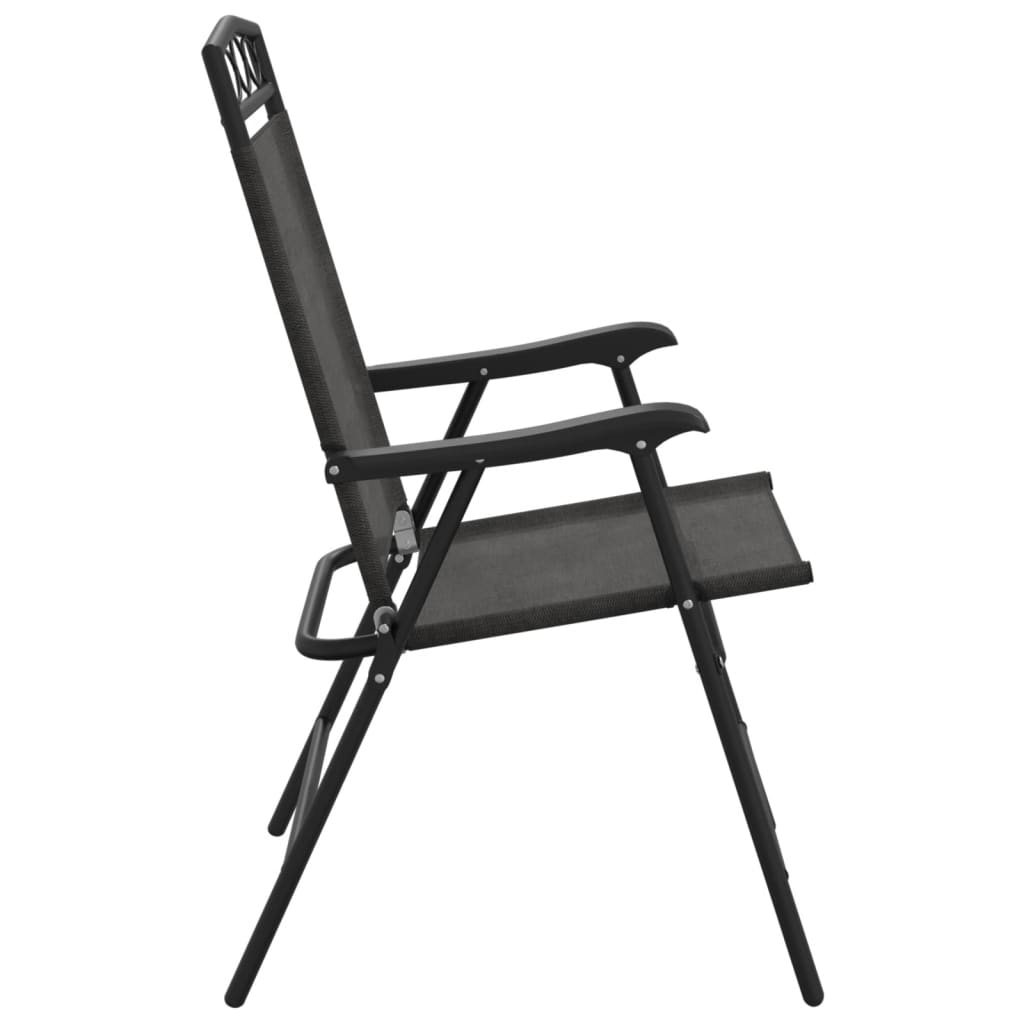 vidaXL Folding Chairs 2 pcs Melange Grey Steel and Textilene 6