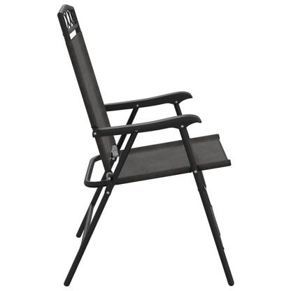vidaXL Folding Chairs 2 pcs Melange Grey Steel and Textilene 6