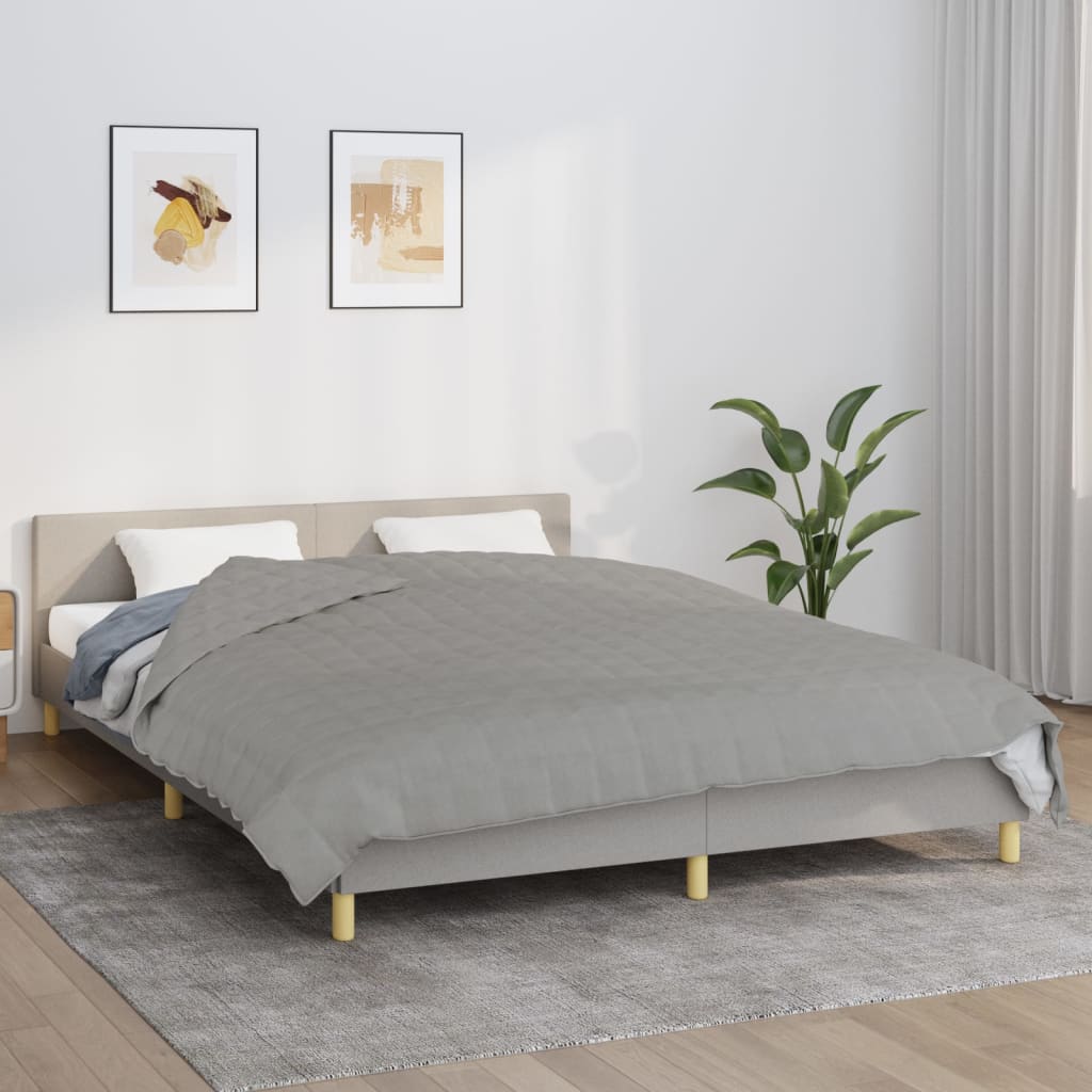 vidaXL Weighted Blanket Grey 220x240 cm King 11 kg Fabric 1