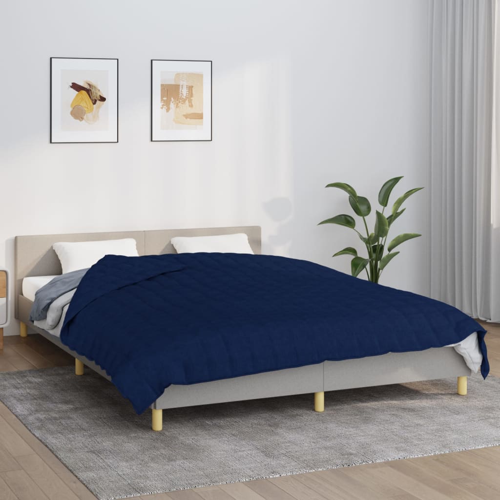 vidaXL Weighted Blanket Blue 220x230 cm King 15 kg Fabric 1
