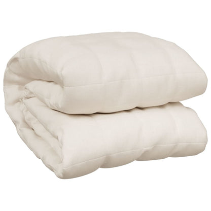 vidaXL Weighted Blanket Light Cream 135x200 cm Single 10 kg Fabric 2
