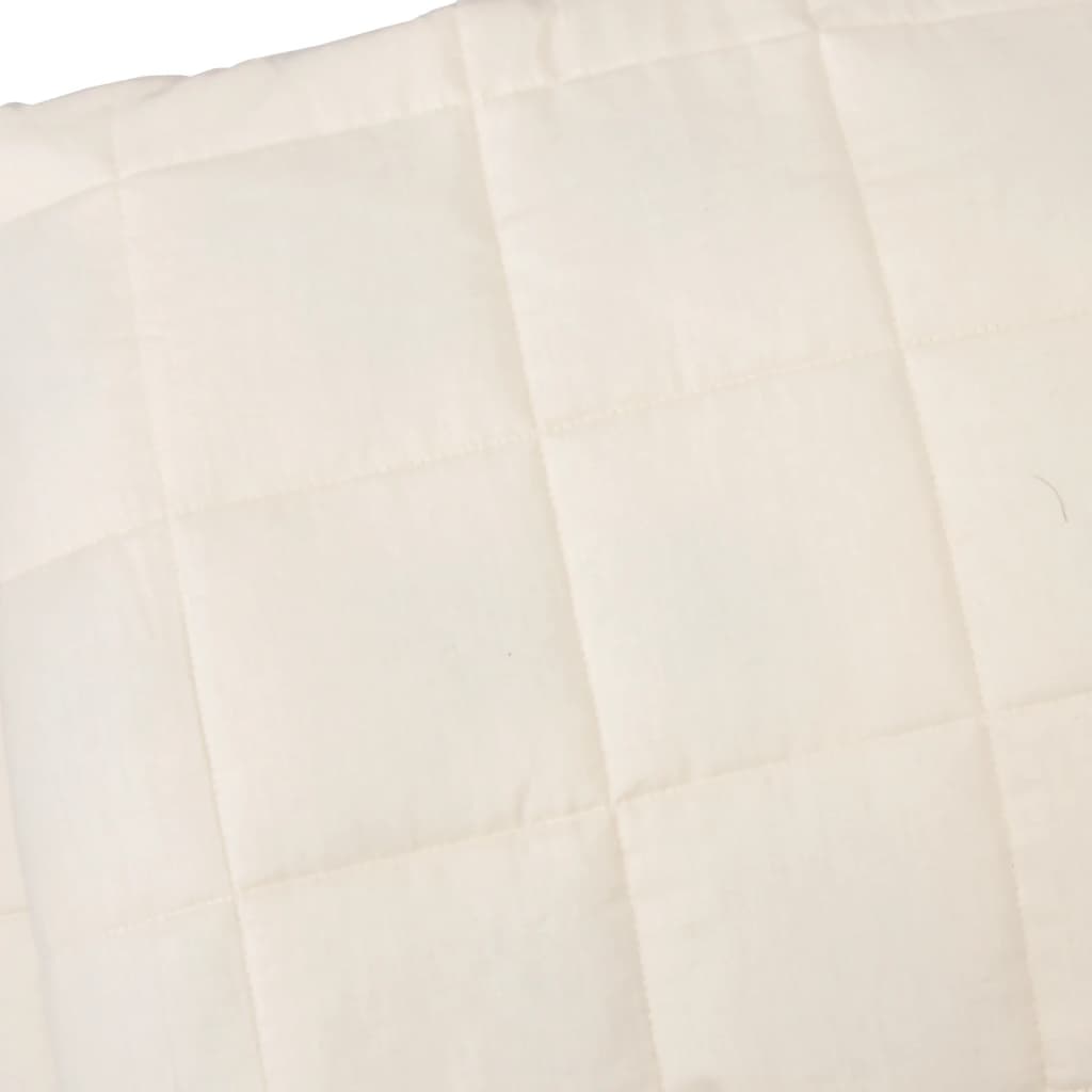 vidaXL Weighted Blanket Light Cream 135x200 cm Single 10 kg Fabric 4