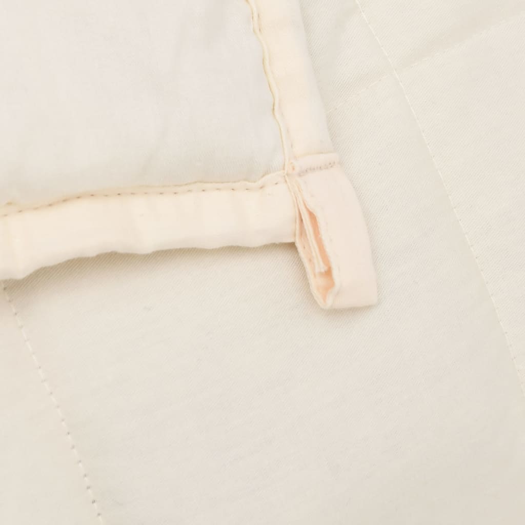 vidaXL Weighted Blanket Light Cream 140x200 cm Single 10 kg Fabric 5