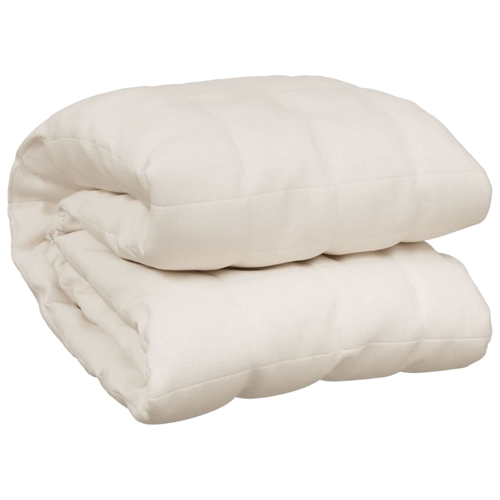 vidaXL Weighted Blanket Light Cream 152x203 cm 7 kg Fabric 2