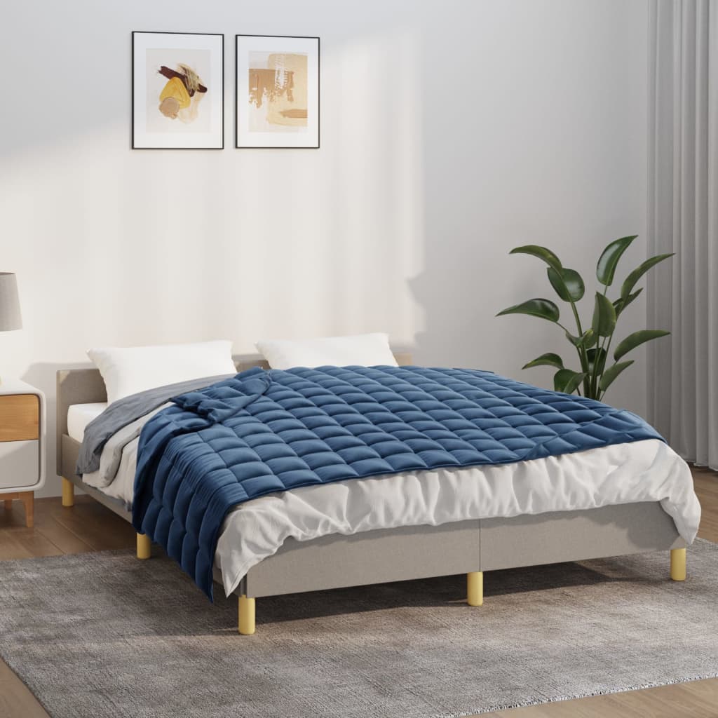 vidaXL Weighted Blanket Blue 152x203 cm 11 kg Fabric 1