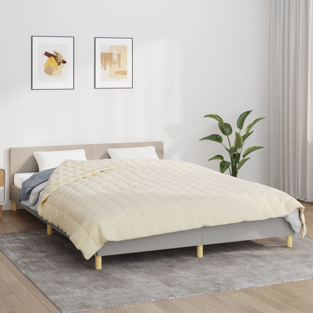 vidaXL Weighted Blanket Light Cream 220x240 cm King 11 kg Fabric 1