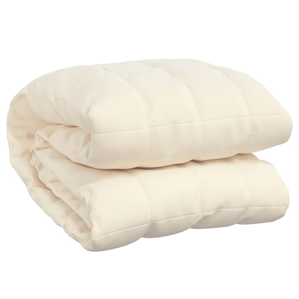 vidaXL Weighted Blanket Light Cream 220x230 cm King 15 kg Fabric 2