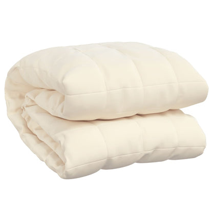 vidaXL Weighted Blanket Light Cream 220x230 cm King 15 kg Fabric 2