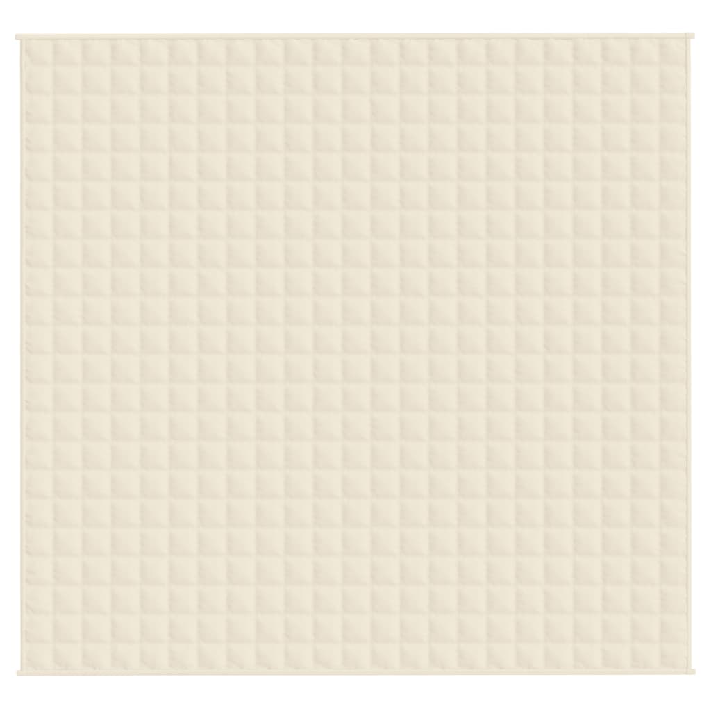vidaXL Weighted Blanket Light Cream 220x230 cm King 15 kg Fabric 3