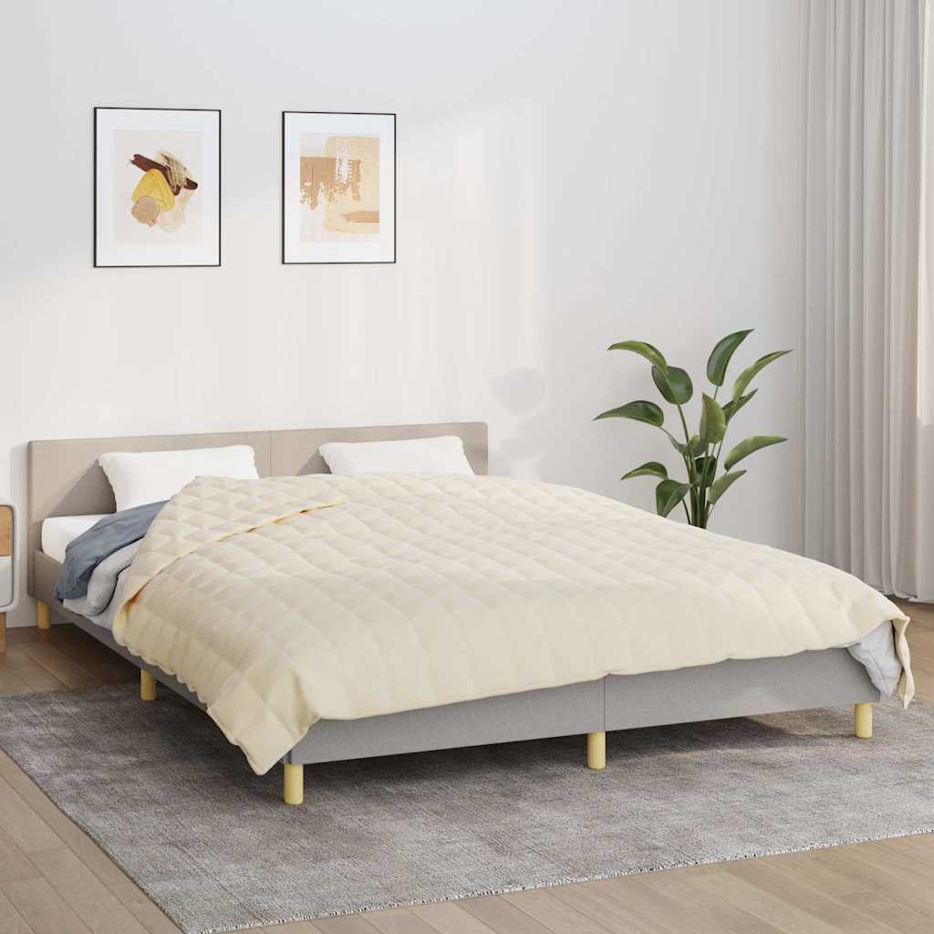 vidaXL Weighted Blanket Light Cream 220x240 cm King 15 kg Fabric 1