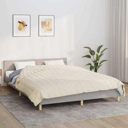 vidaXL Weighted Blanket Light Cream 220x240 cm King 15 kg Fabric 1