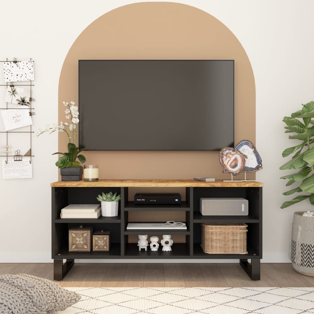 vidaXL TV Cabinet 100x33x46 cm Solid Wood Mango&Engineered Wood 1