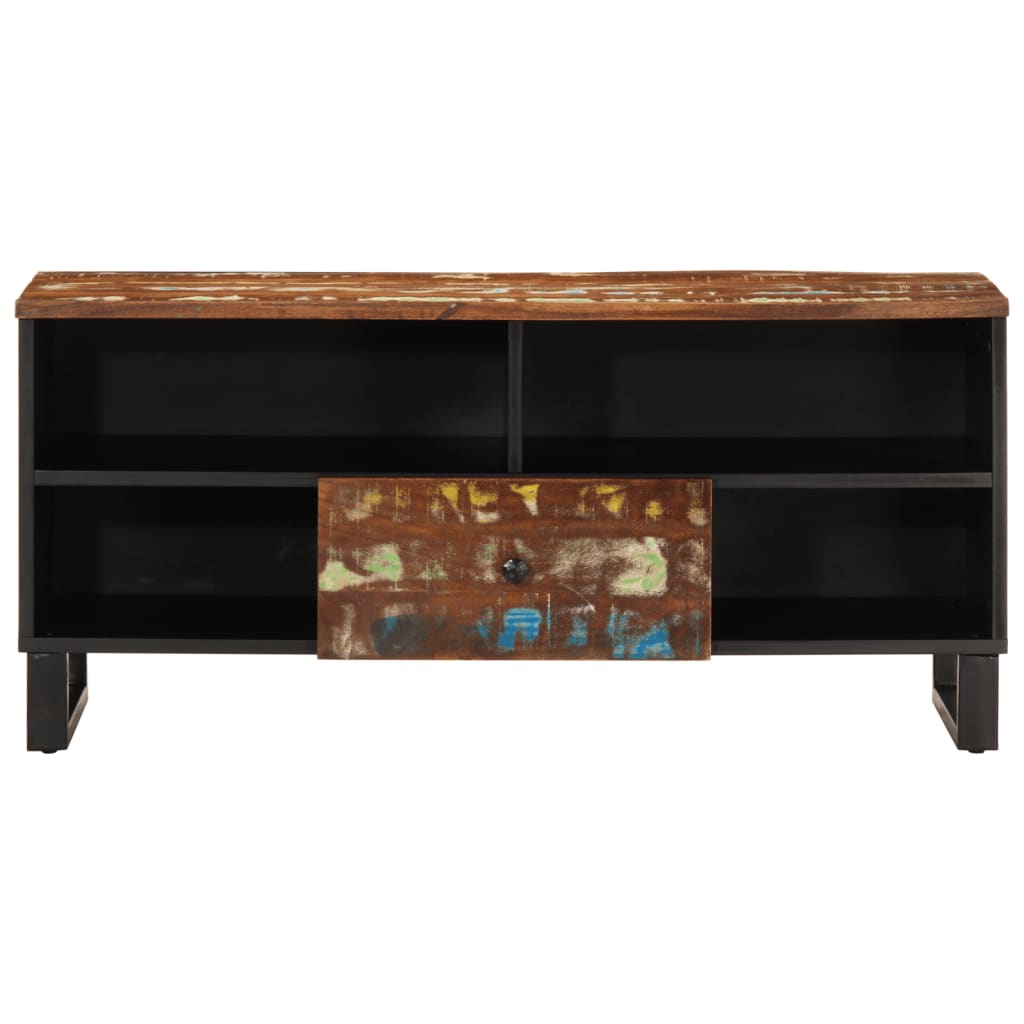 vidaXL TV Cabinet 100x33x46 cm Solid Wood Reclaimed&Engineered Wood 3
