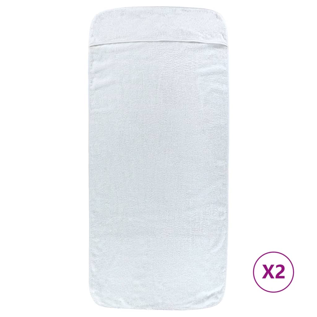 vidaXL Beach Towels 2 pcs White 75x200 cm Fabric 400 GSM 2