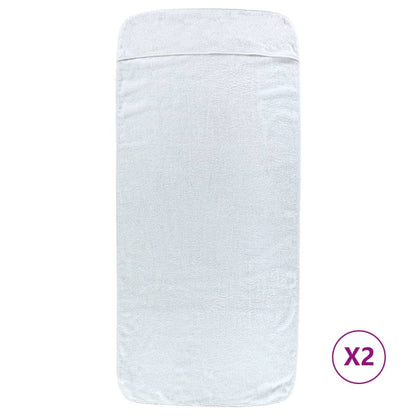 vidaXL Beach Towels 2 pcs White 75x200 cm Fabric 400 GSM 2
