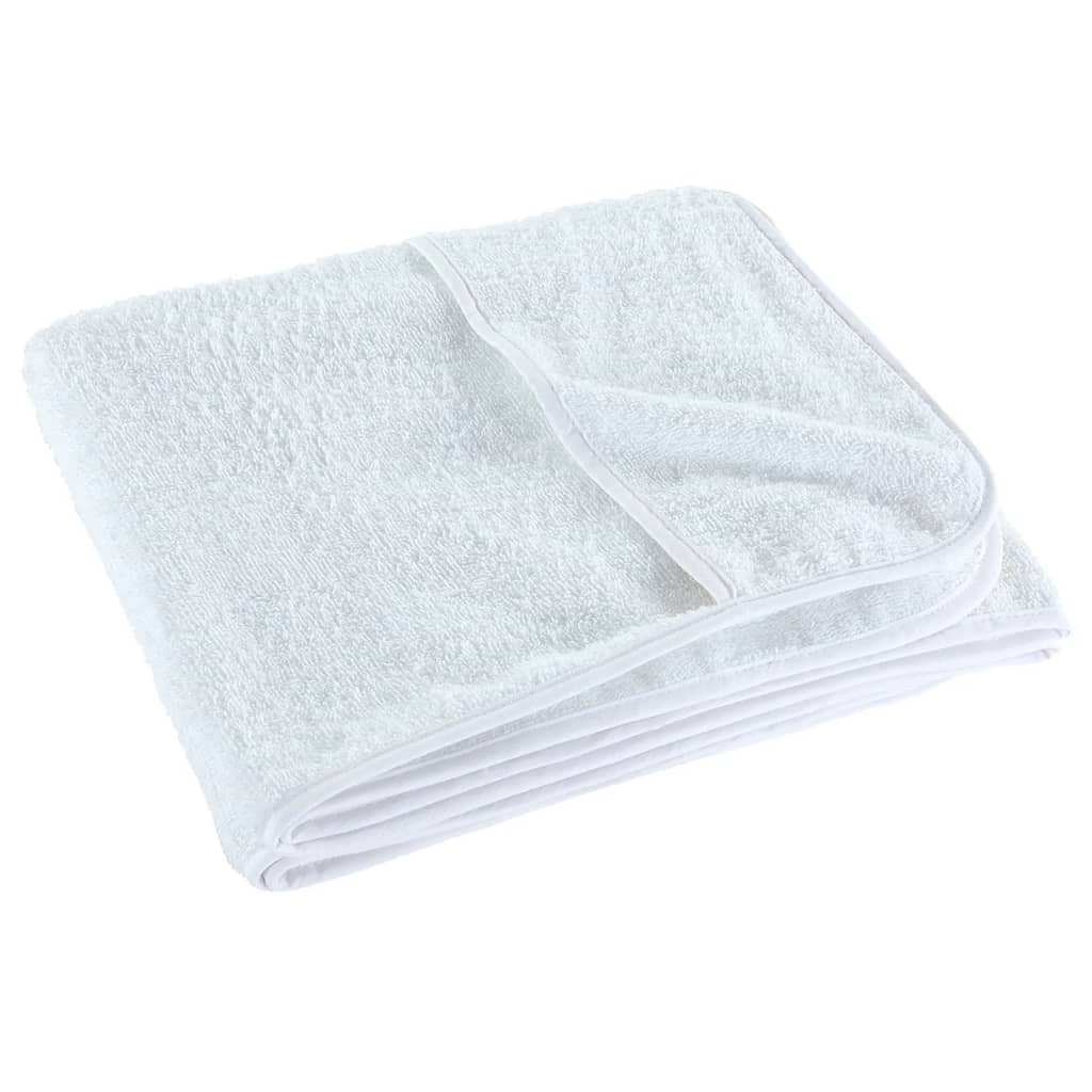 vidaXL Beach Towels 2 pcs White 75x200 cm Fabric 400 GSM 5