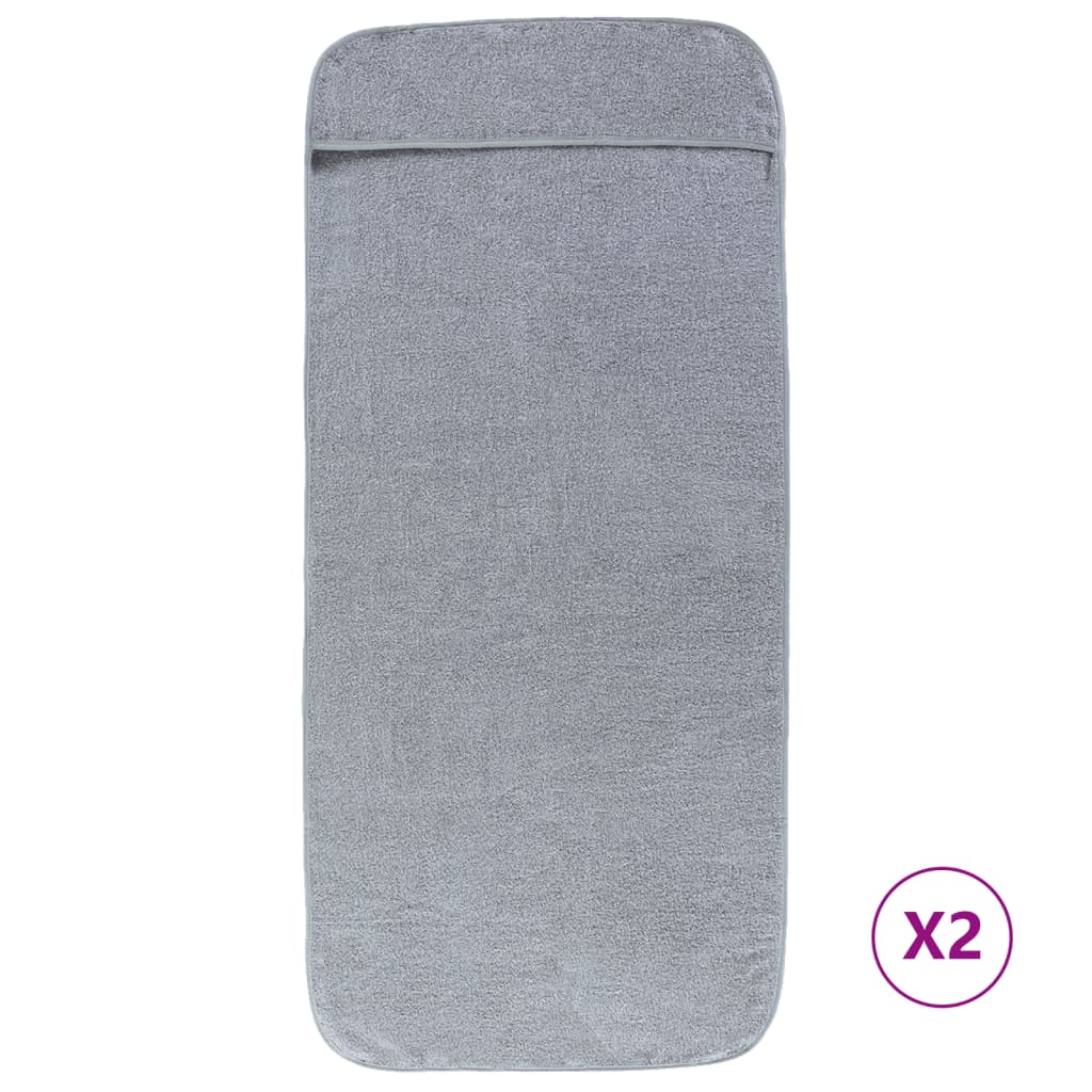 vidaXL Beach Towels 2 pcs Grey 75x200 cm Fabric 400 GSM 2