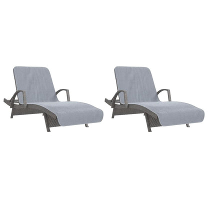 vidaXL Beach Towels 2 pcs Grey 75x200 cm Fabric 400 GSM 4