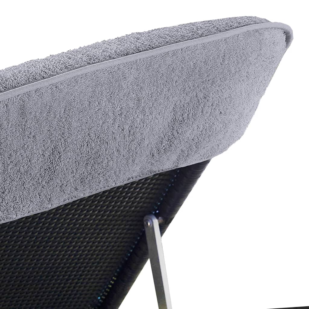 vidaXL Beach Towels 2 pcs Grey 75x200 cm Fabric 400 GSM 6