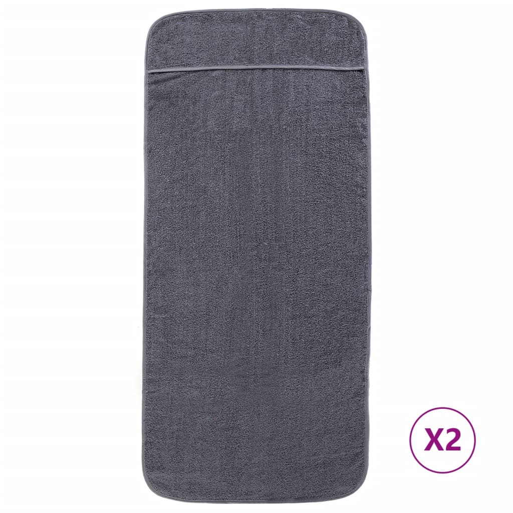 vidaXL Beach Towels 2 pcs Anthracite 75x200 cm Fabric 400 GSM 2