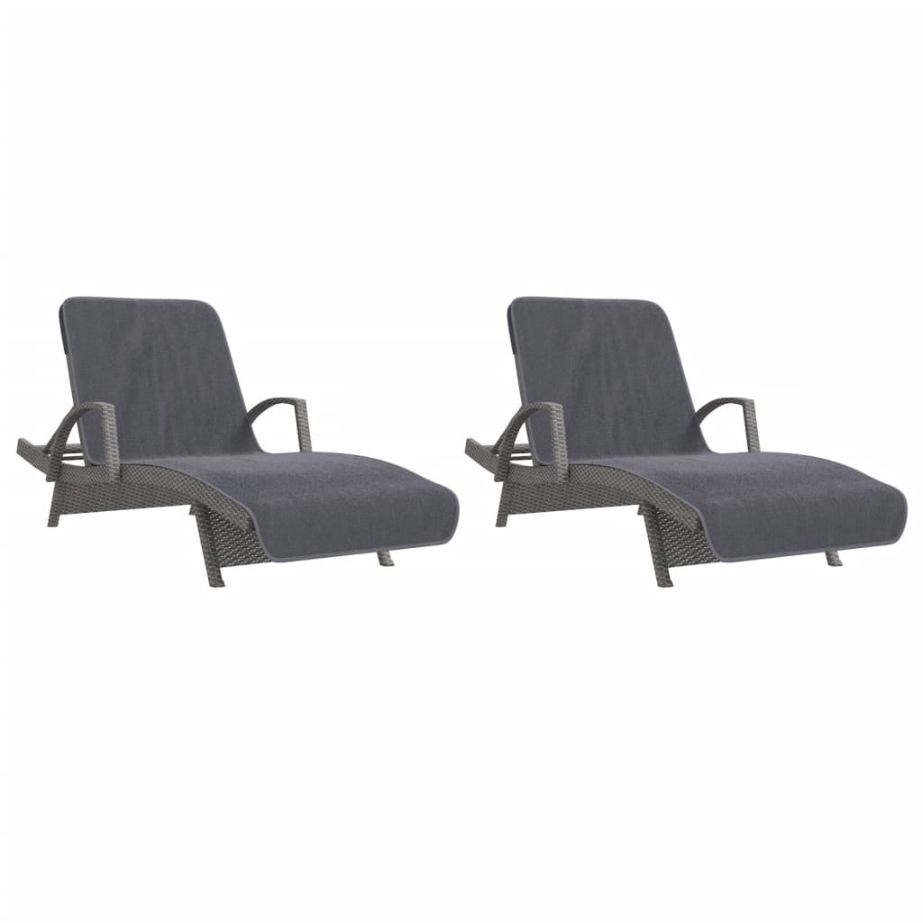 vidaXL Beach Towels 2 pcs Anthracite 75x200 cm Fabric 400 GSM 4