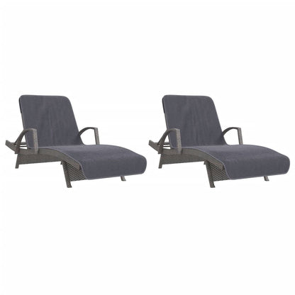 vidaXL Beach Towels 2 pcs Anthracite 75x200 cm Fabric 400 GSM 4
