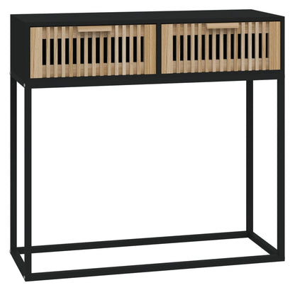 vidaXL Console Table Black 80x30x75 cm Engineered Wood and Iron 2