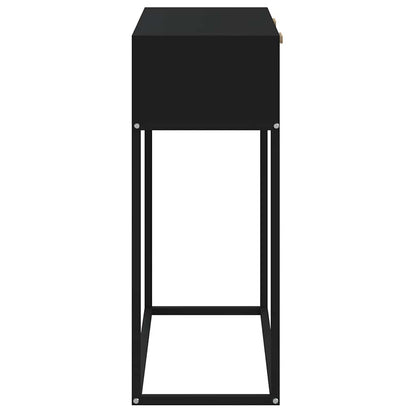 vidaXL Console Table Black 80x30x75 cm Engineered Wood and Iron 6