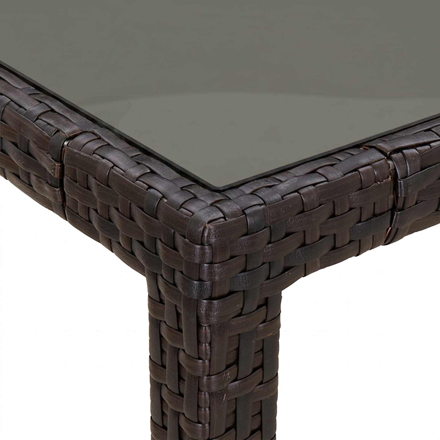 vidaXL Garden Table Brown 90 x 90 x 75 cm Poly Rattan 6