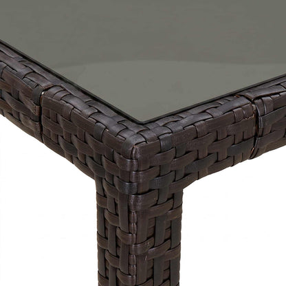 vidaXL Garden Table Brown 90 x 90 x 75 cm Poly Rattan 6