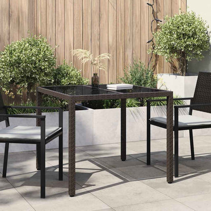 vidaXL Garden Table Brown 90 x 90 x 75 cm Poly Rattan 1