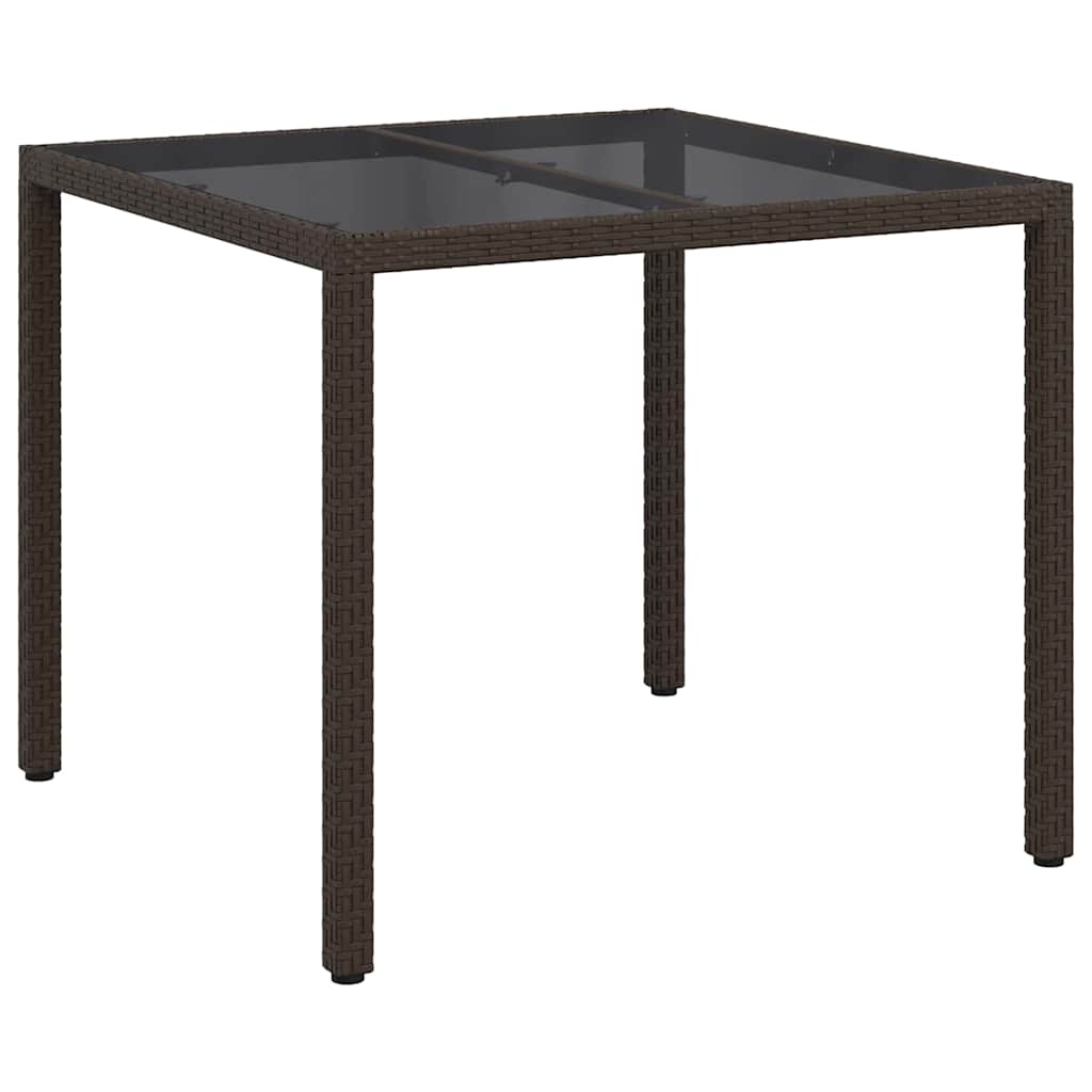 vidaXL Garden Table Brown 90 x 90 x 75 cm Poly Rattan 2
